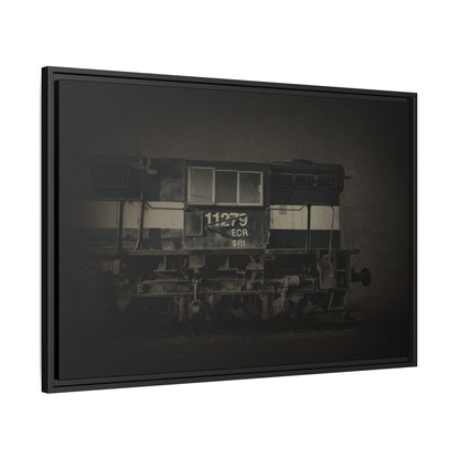 Vintage Diesel Locomotive Engine Matte Canvas Framed