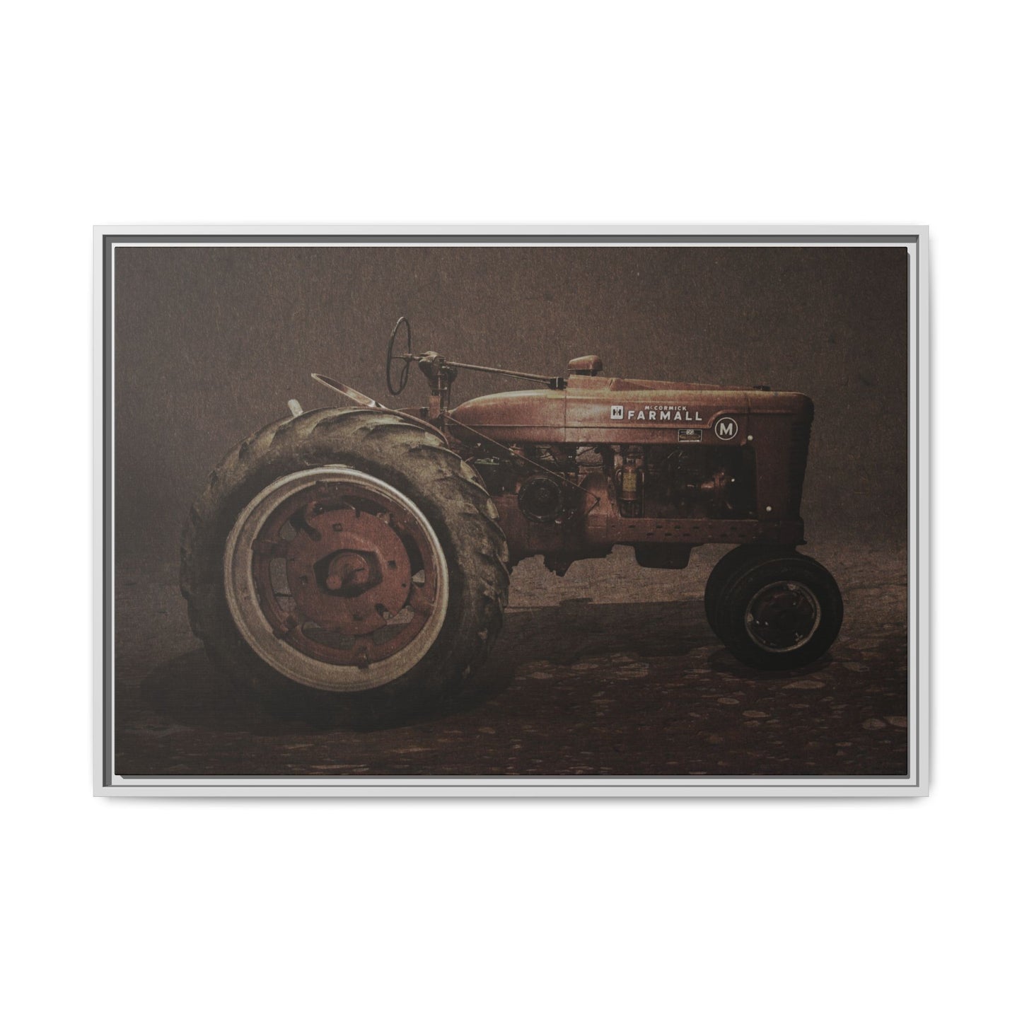Vintage Farmall M Tractor | Framed Wall Art on Stretched Canvas