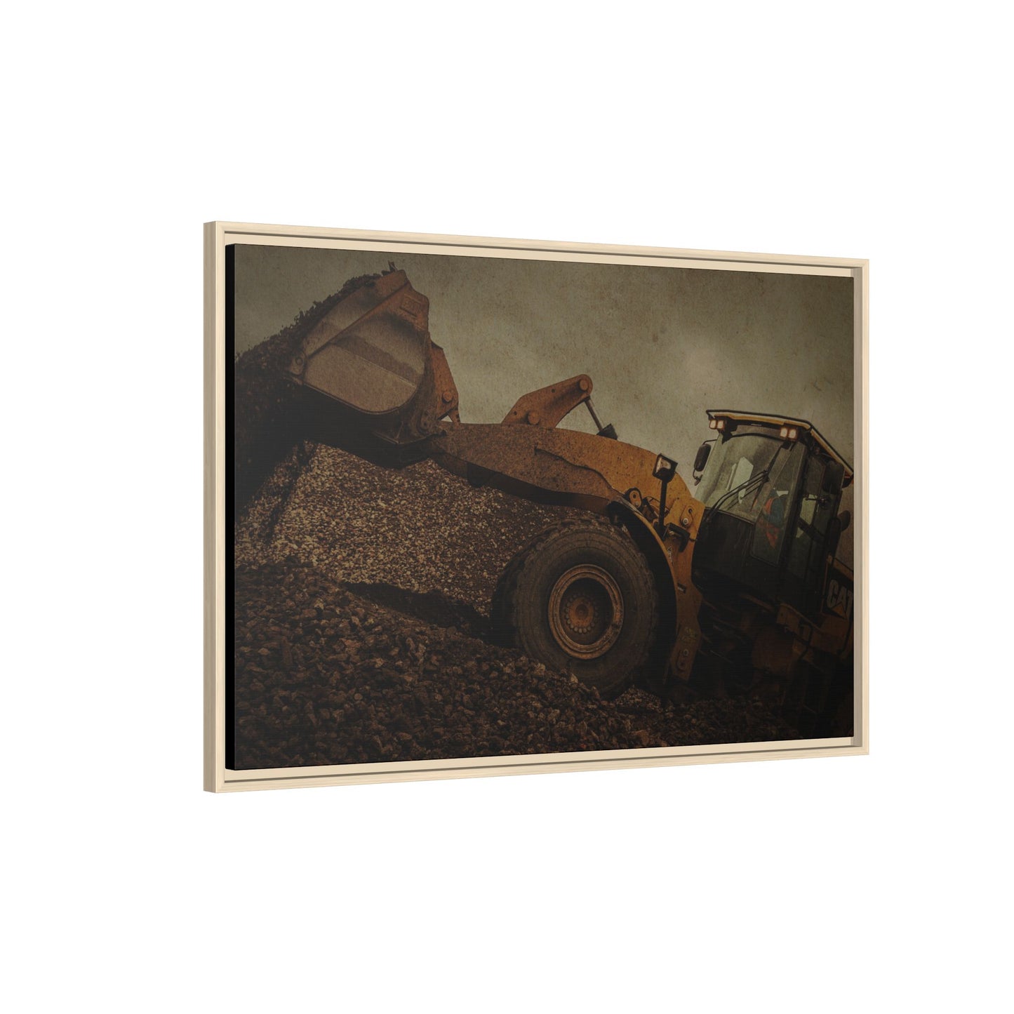960 Wheel Loader Action| Framed Wall Art on Stretched Canvas