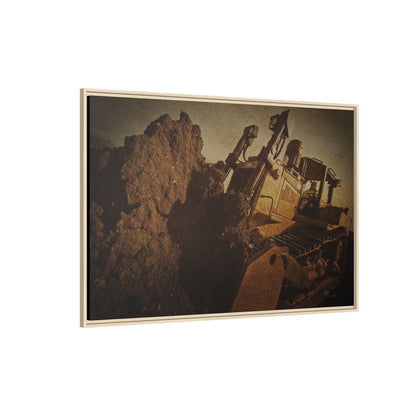 Big Dirt D8 Dozer Action| Gold | Framed | Wall Art on Stretched Canvas