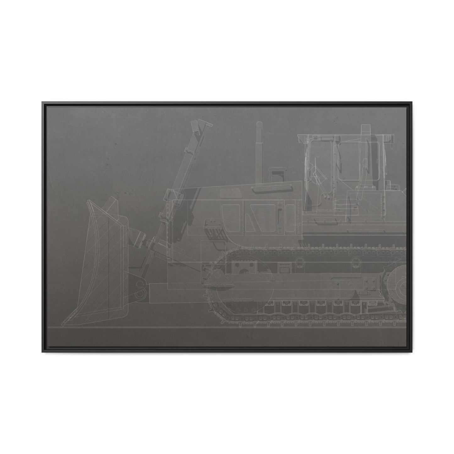 D2 Dozer Side View Technical Drawing | Framed Photo Wall Art on Canvas