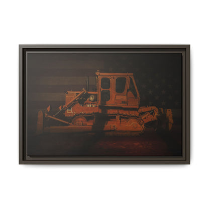 Patriotic D8H Classic Dozer | Framed Wall Art on Stretched Canvas