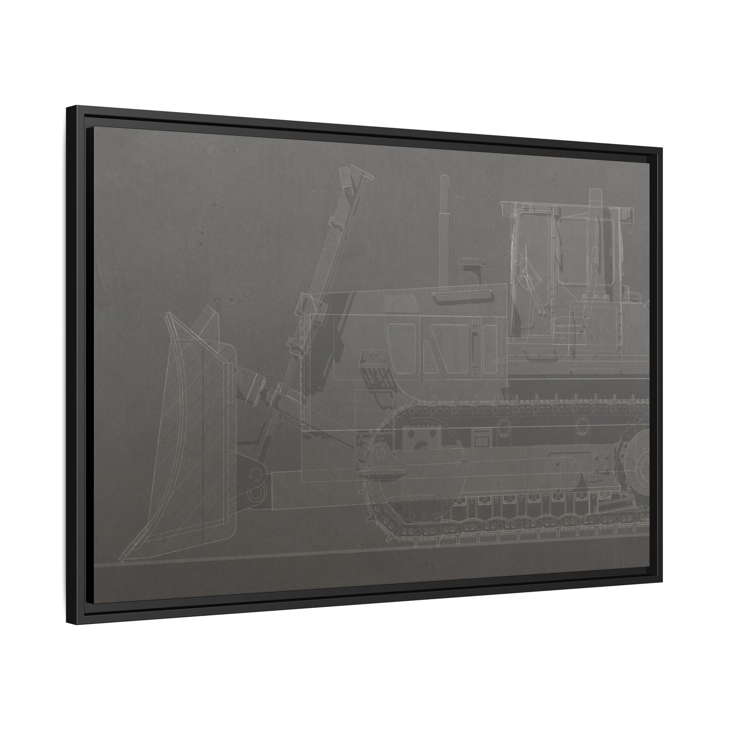 D2 Dozer Side View Technical Drawing | Framed Photo Wall Art on Canvas