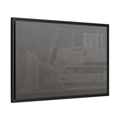 D2 Dozer Side View Technical Drawing | Framed Photo Wall Art on Canvas