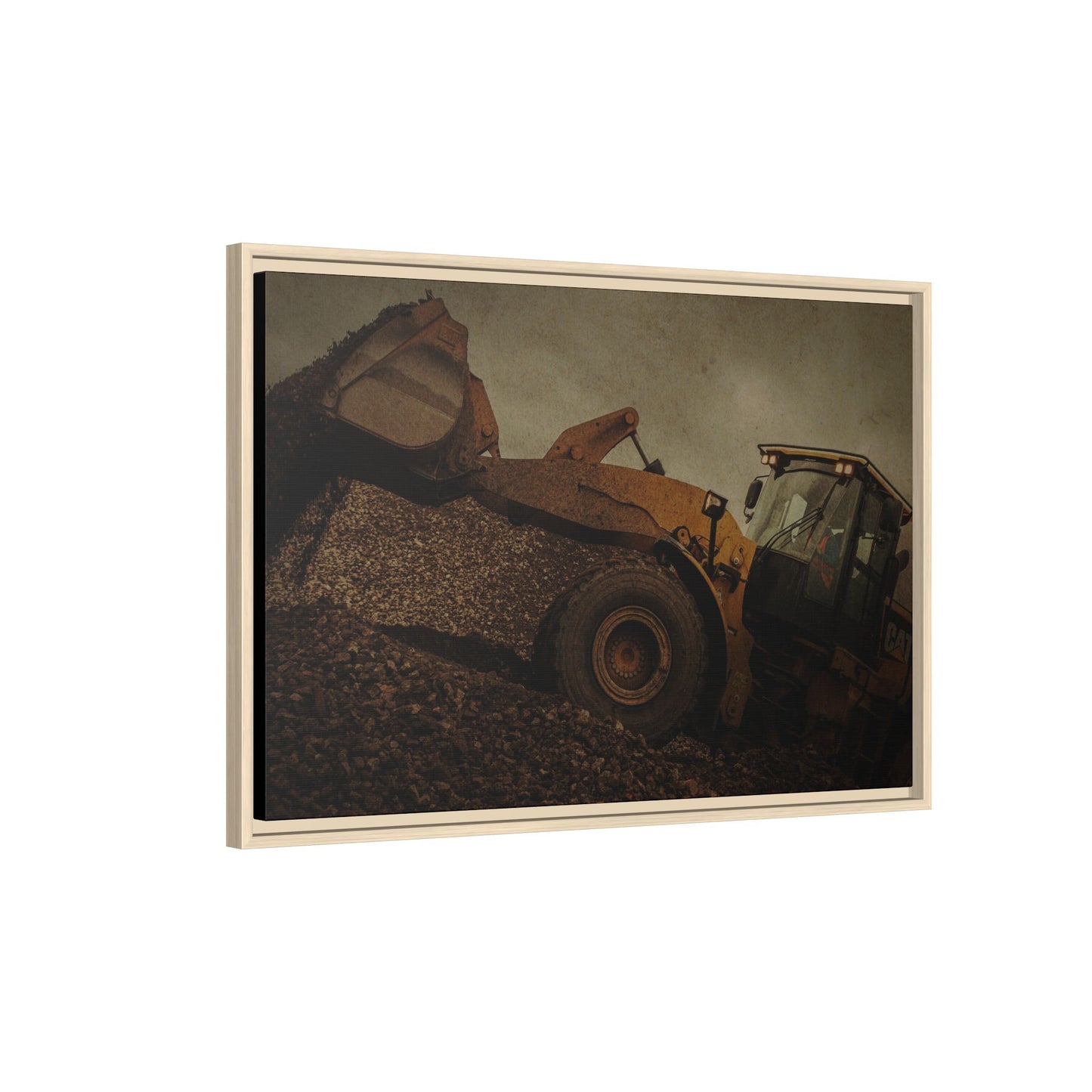 960 Wheel Loader Action| Framed Wall Art on Stretched Canvas