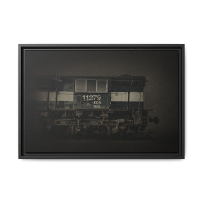 Vintage Diesel Locomotive Engine Matte Canvas Framed