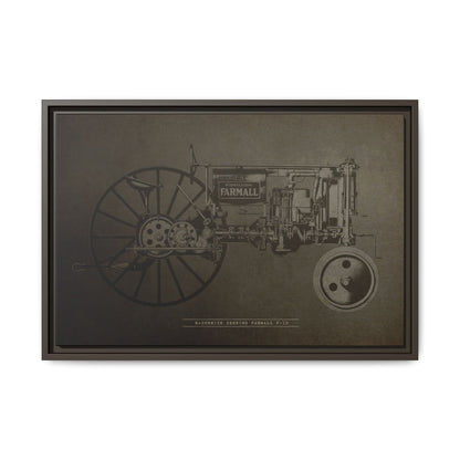 Vintage Farmall F-12 Mechanical Drawing | Framed Wall Art on Canvas