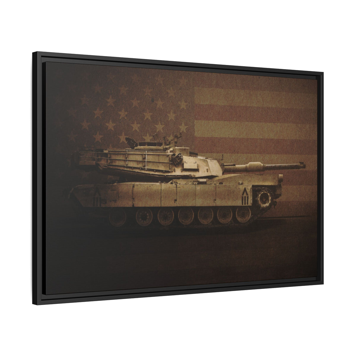 Patriotic Abrams M1 Tank | Framed Wall Art on Stretched Canvas