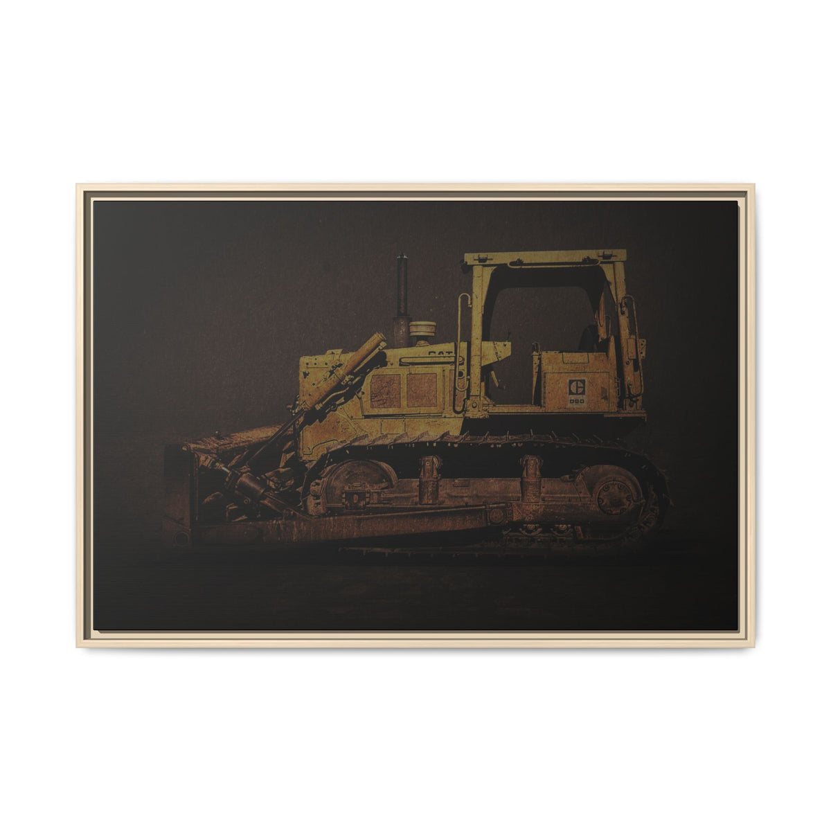 Classic D6D Dozer | Framed Wall Art on Stretched Canvas