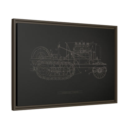 Vintage HOLT Tractor Patent Drawing Industrial Artwork | Framed Wall Art on Stretched Canvas