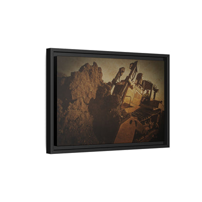 Big Dirt D8 Dozer Action| Gold | Framed | Wall Art on Stretched Canvas