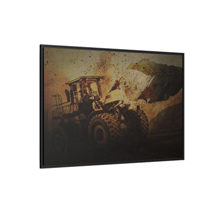 960K Dramatic Loader Action | Framed Wall Art on Stretched Canvas