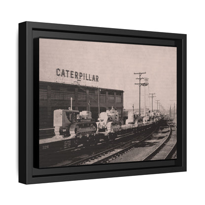 Vintage Crawler Track Assembly Line | Framed Photo Art on Matte Canvas