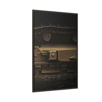 Epic Dozer Track Triptych Left | Matte Canvas Print (Framed)