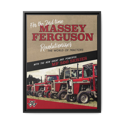 Massey Ferguson MF500 Revolution Vintage Advertisement  Framed Wall Art on Canvas | Vintage Farm Sign