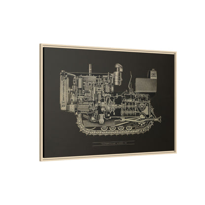 Vintage D4Tractor Crawler Cutaway Drawing | Framed Wall Art on Canvas