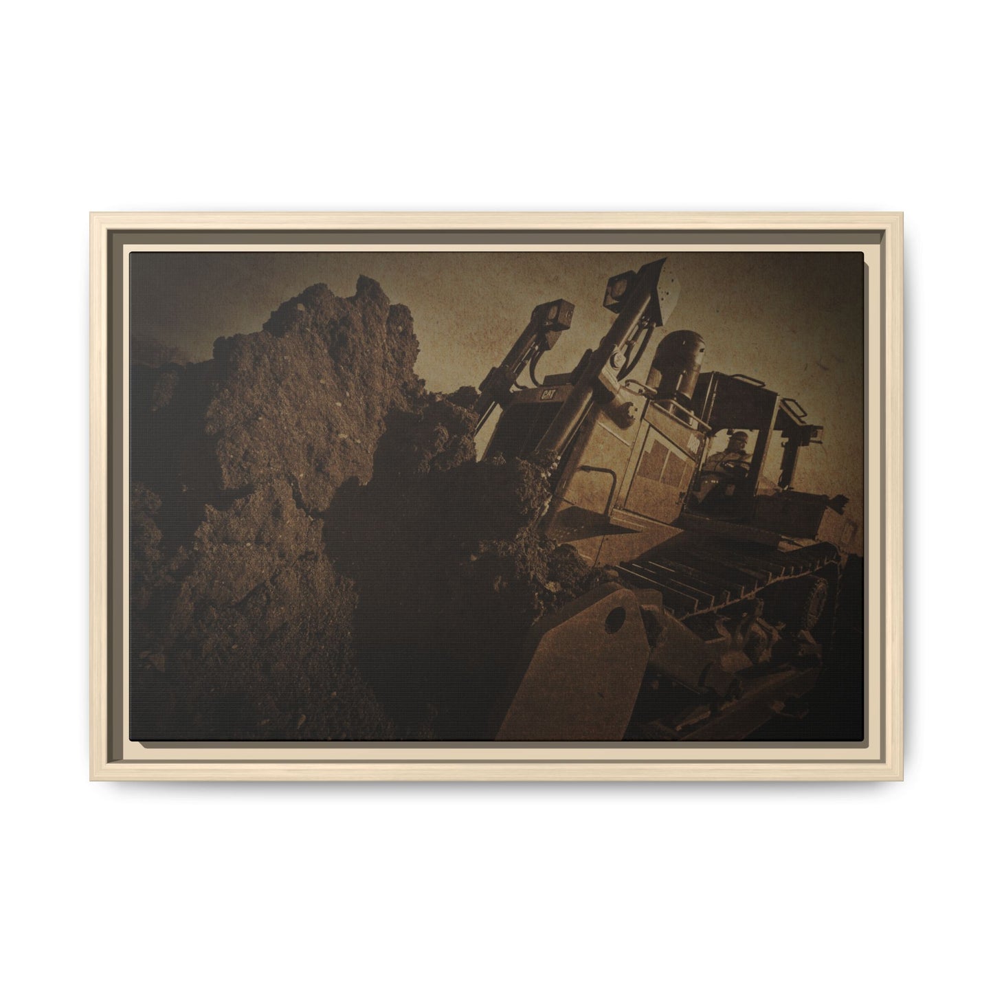 D8 Dozer Action| Framed Wall Art on Stretched Canvas