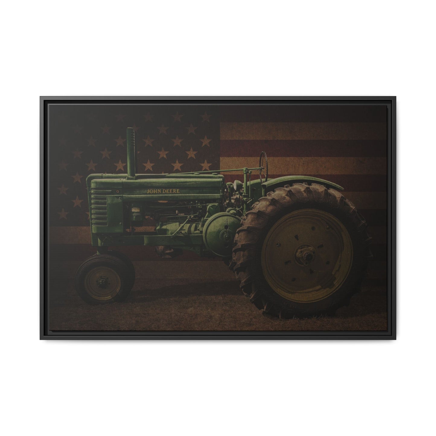 Patriotic John Deere Model G Tractor | Framed Wall Art on Stretched Canvas