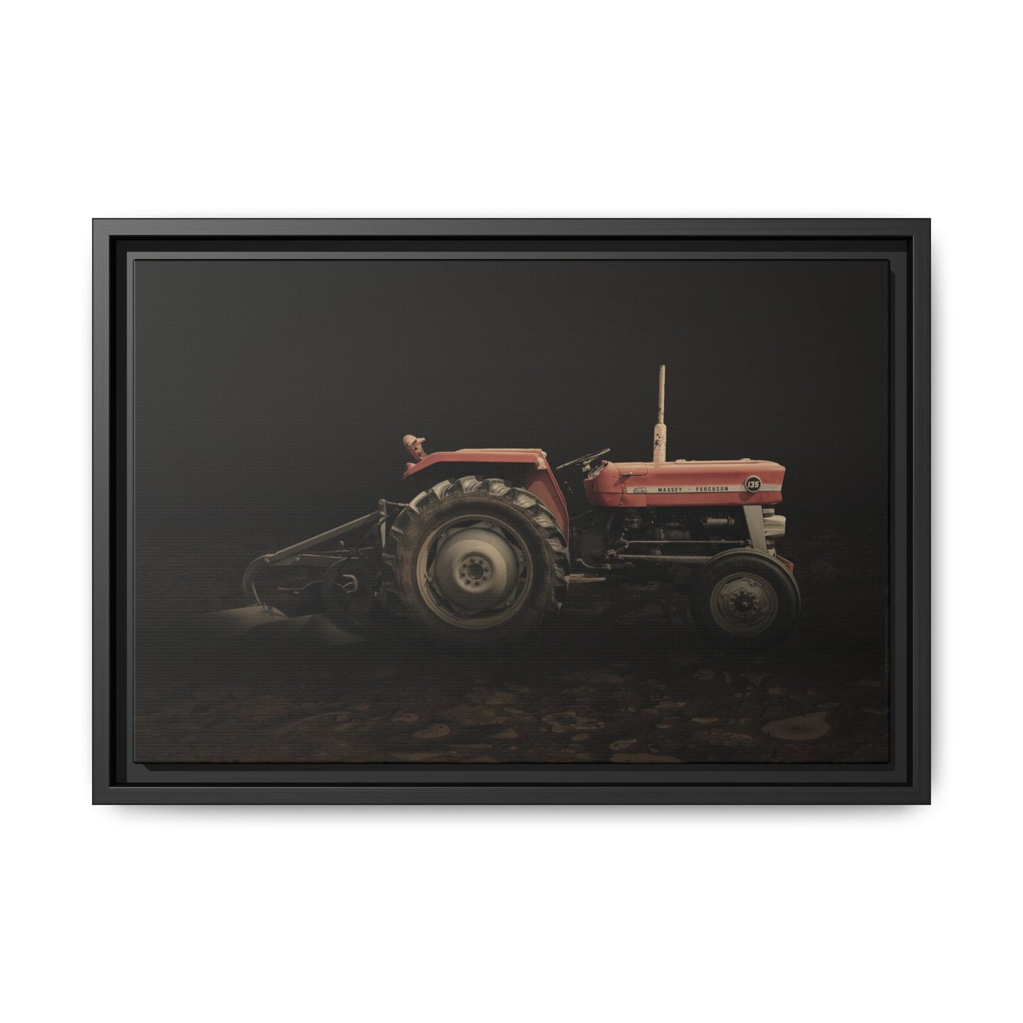 Vintage Massey 135 with Plow Photo Wall Art on Canvas