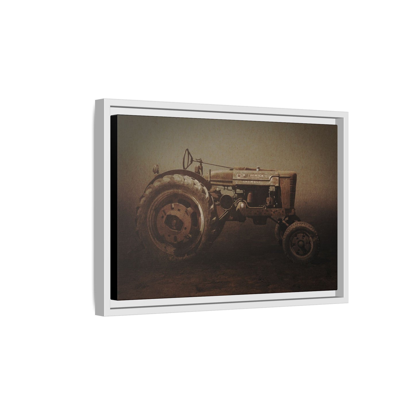 Weathered Vintage Farmall Tractor | Framed Wall Art on Stretched Canvas