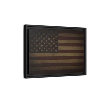 Dark Mood American Flag | Framed Wall Art on Canvas
