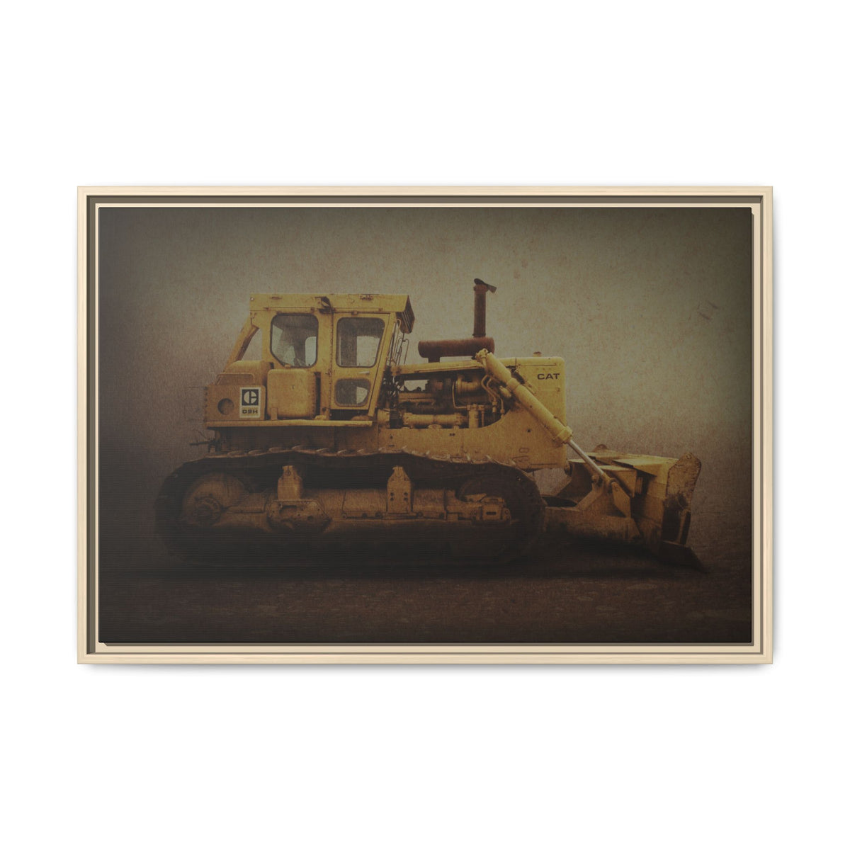 Classic D9H Dozer Photo Wall Art on Framed Canvas | Industrial Artwork