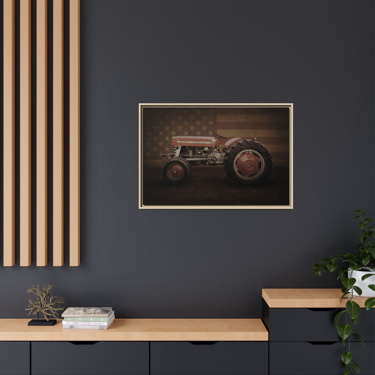 Patriotic Massey 135 | Framed Wall Art on Stretched Canvas