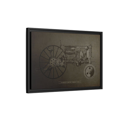 Vintage Farmall F-12 Mechanical Drawing | Framed Wall Art on Canvas