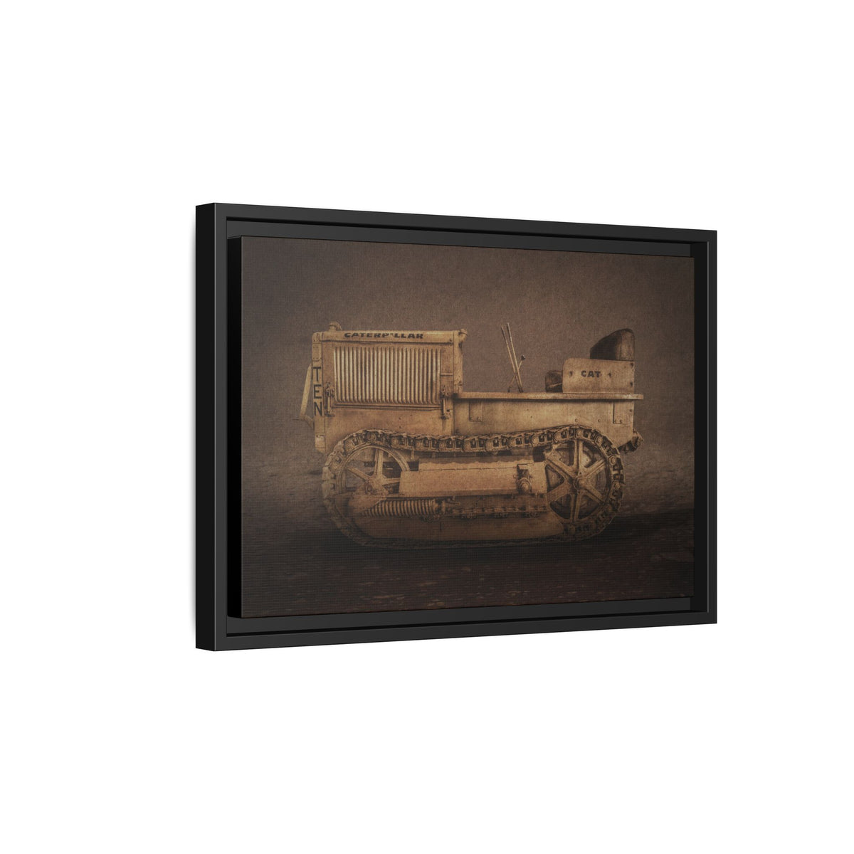 Vintage CAT 10 'TEN' Crawler | Framed Wall Art on Stretched Canvas
