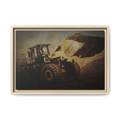 960K Dramatic Loader Action | Framed Wall Art on Stretched Canvas