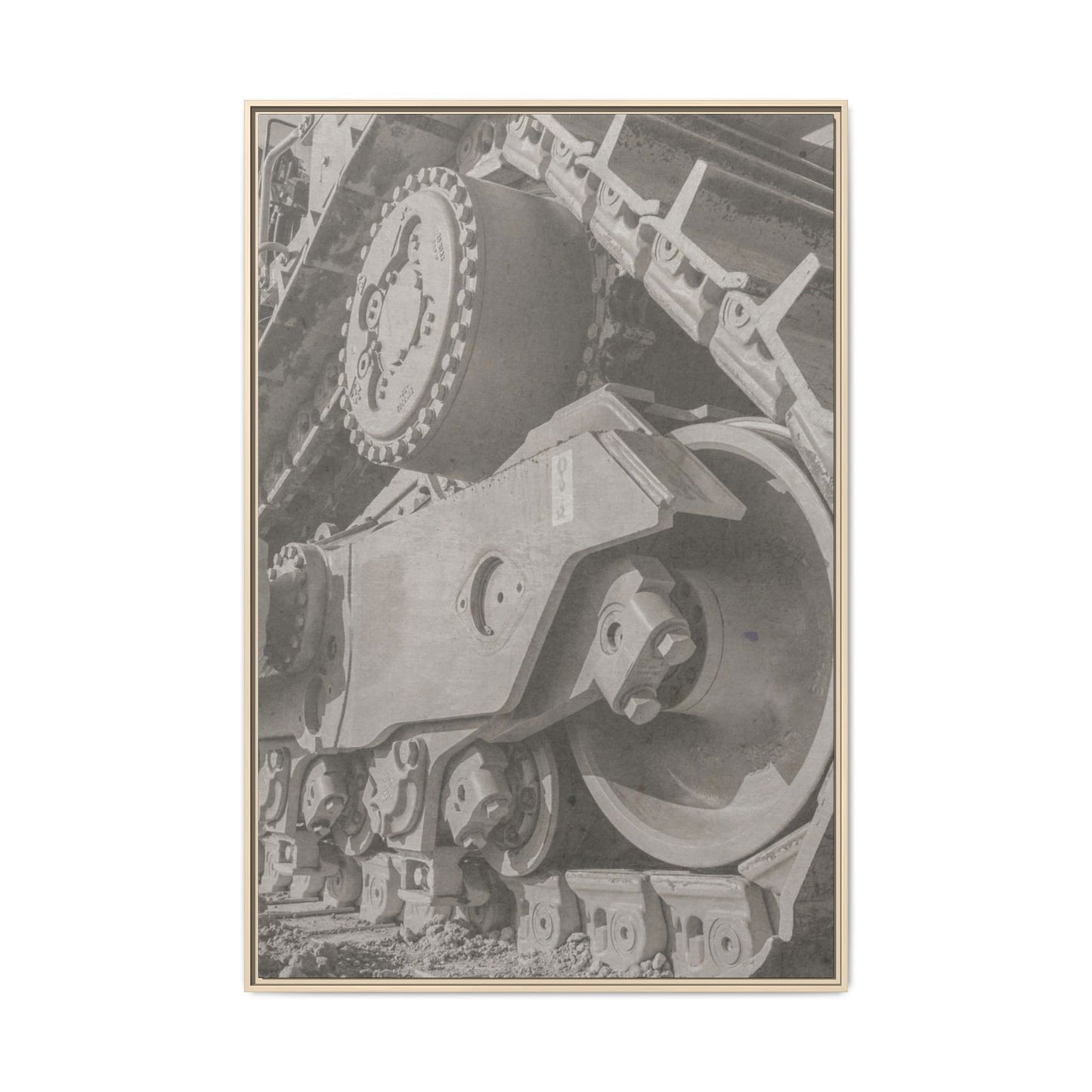 Epic D8 Dozer Triptych | Light Gray | Center Panel | Jondo | Matte Canvas Print (Framed)