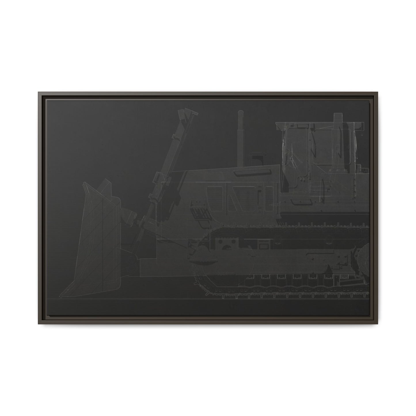 D2 Dozer Side View Technical Drawing | Framed Photo Wall Art on Canvas