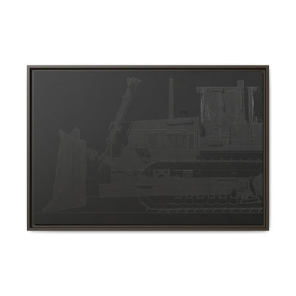 D2 Dozer Side View Technical Drawing | Framed Photo Wall Art on Canvas