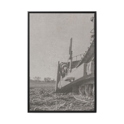 Epic D8 Dozer Triptych | Light Gray | Left Panel | Jondo | Matte Canvas Print (Framed)