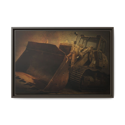 Classic 977K Dozer Action | Gold |  Framed Wall art on Stretched Canvas
