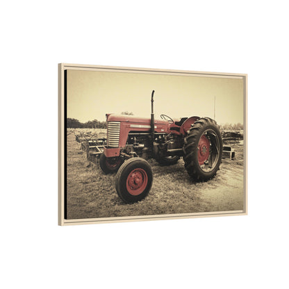 Vintage Massey MF 35 Workhorse in Field - Framed Wall Art Canvas