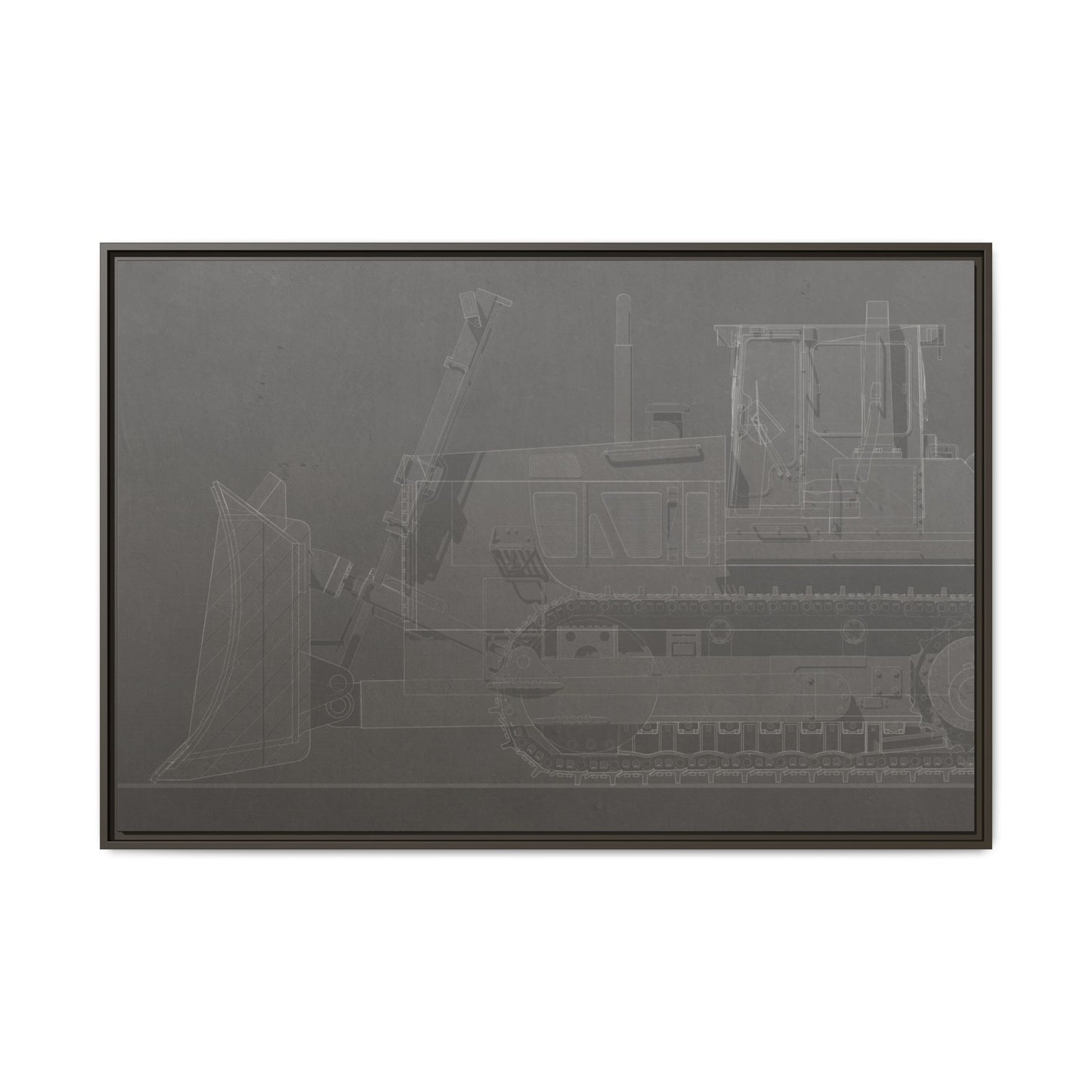 D2 Dozer Side View Technical Drawing | Framed Photo Wall Art on Canvas