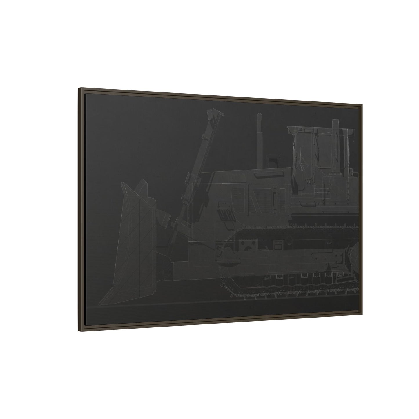 D2 Dozer Side View Technical Drawing | Framed Photo Wall Art on Canvas