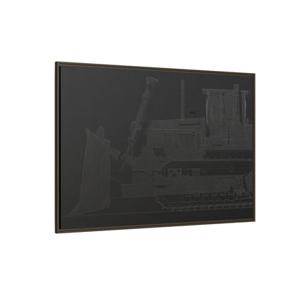 D2 Dozer Side View Technical Drawing | Framed Photo Wall Art on Canvas