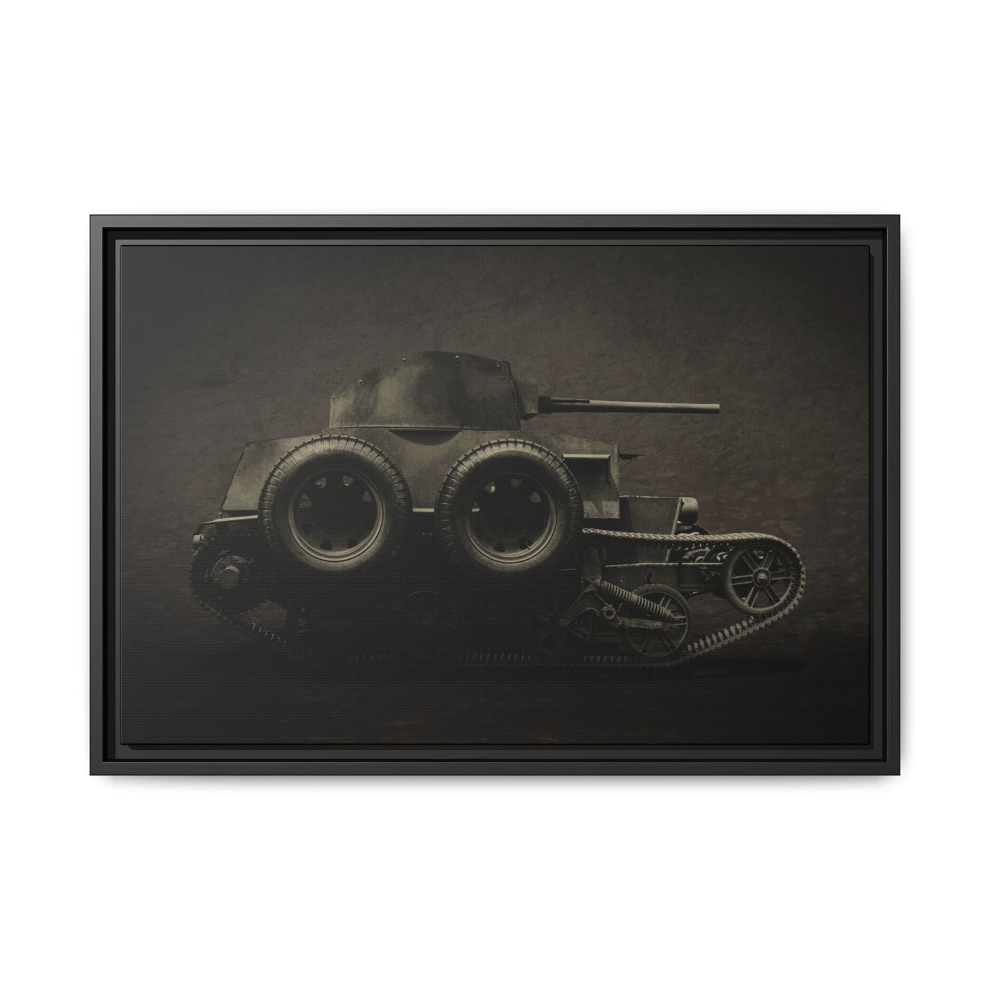 Vintage WWII  Schofield Tank Photo Art on Framed Canvas
