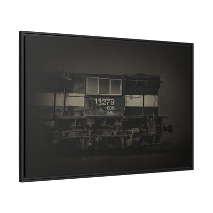 Vintage Diesel Locomotive Engine Matte Canvas Framed