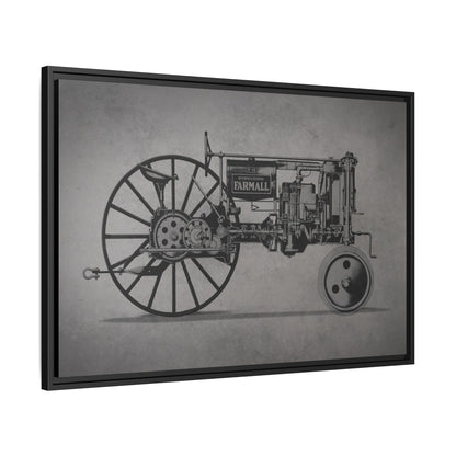Vintage Farmall F-12 Mechanical Drawing | Light | Framed Wall Art on Canvas