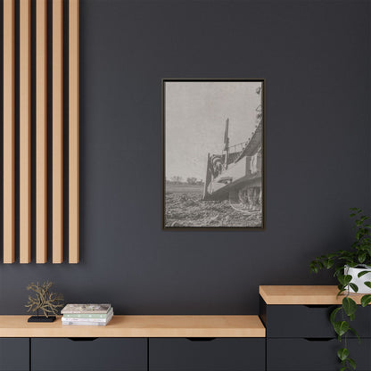 Epic D8 Dozer Triptych | Light Gray | Left Panel | Jondo | Matte Canvas Print (Framed)