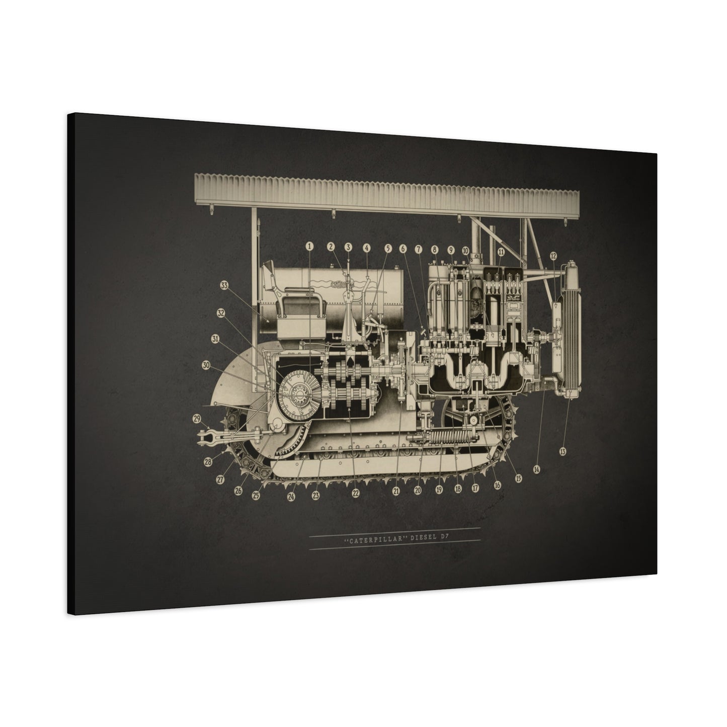 Vintage Crawler Cutaway with Canopy | Stretched Canvas (Unframed)