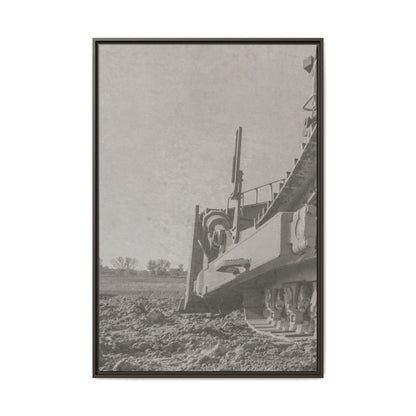 Epic D8 Dozer Triptych | Light Gray | Left Panel | Jondo | Matte Canvas Print (Framed)