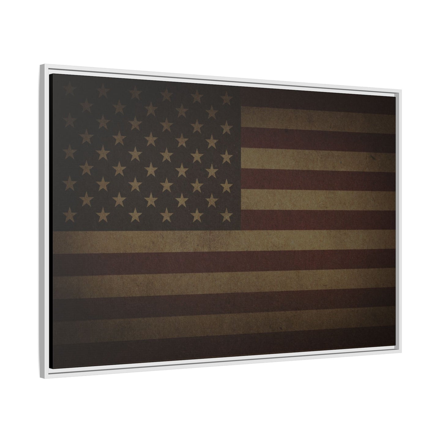 Dark Mood American Flag | Framed Wall Art on Canvas