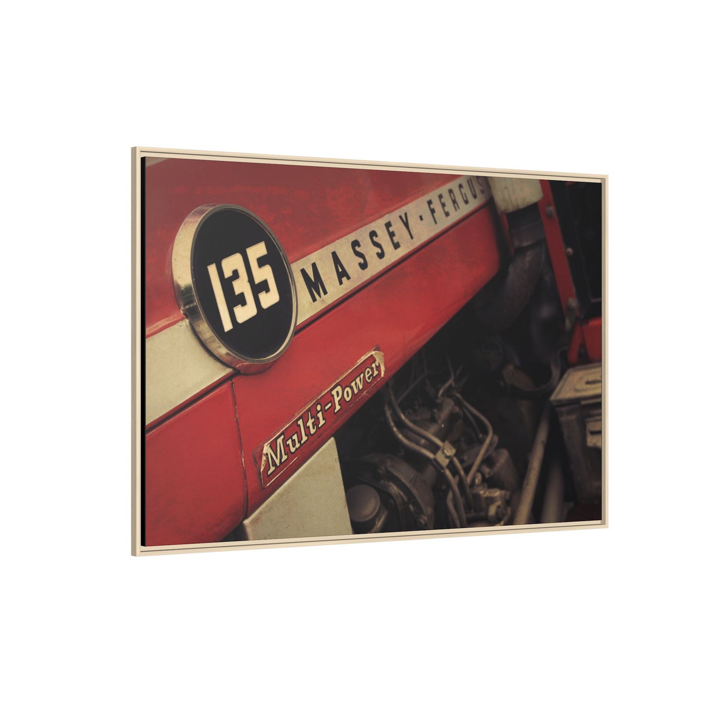 Vintage Massey 135 Close Up | Framed Wall Art on Stretched Canvas