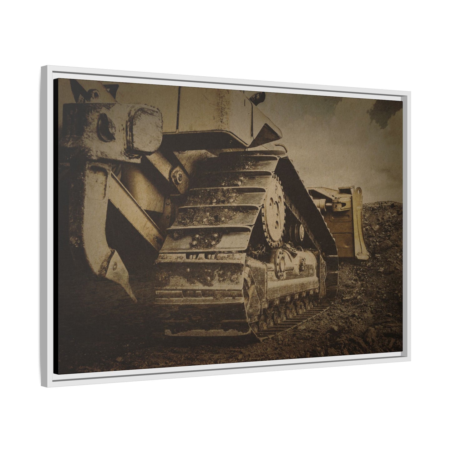 Rocky Dozer Horizon | Framed Wall Art on Stretched Canvas