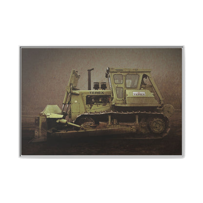 Classic Terex Dozer | Framed Wall Art on Stretched Canvas