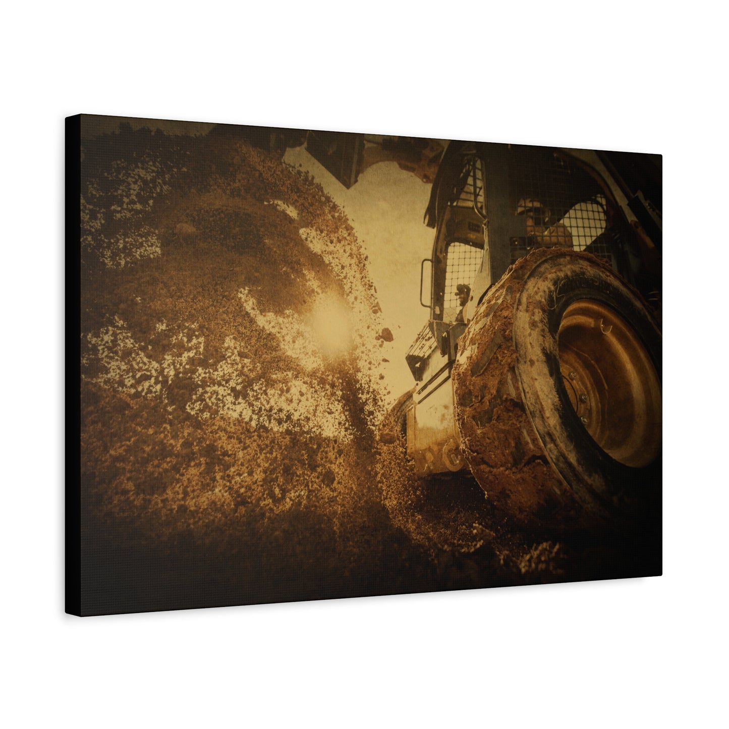 Skid Steer Boring Action | Unframed Photo Art on Canvas
